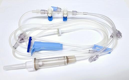 CONTINU-FLO Solution Set, Non-Vented, 2 CLEARLINK Luer Activated Valves, Backcheck Valve, Plus 4-Way Stopcock  Manifold Extension Set. 10 drops/mL. 68 (1.7 m). Non-DEHP