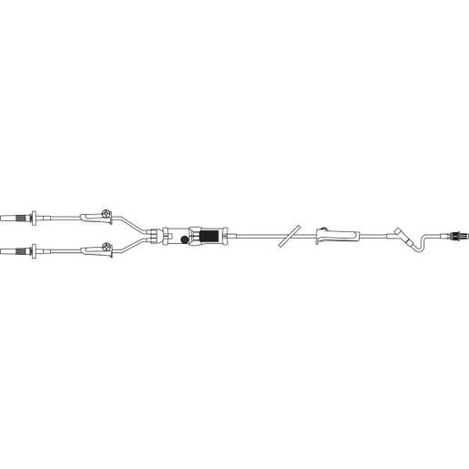 Y-Type Blood/Solution Set with Standard Blood Filter 170 to 260 Micron, INTERLINK Injection Site, 10 drops/mL, 114" (2.9 m)
